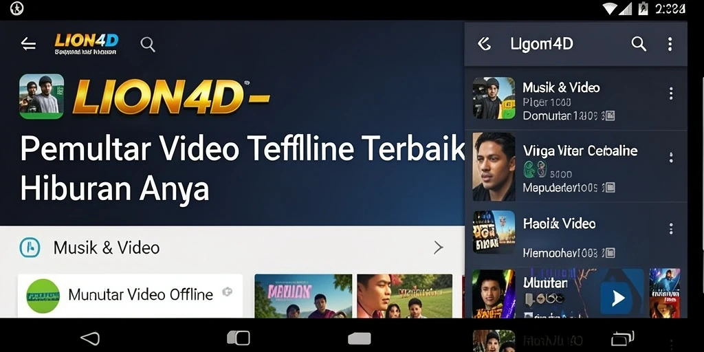 Antarmuka LION4D yang sederhana dan fungsional untuk pemutar video offline.