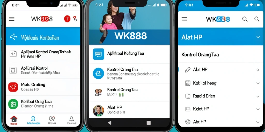 Antarmuka aplikasi WK888 yang mudah dan intuitif untuk kontrol orang tua.