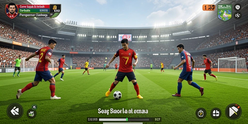 Tampilan antarmuka game Sepak Bola yang menawan dan interaktif